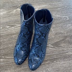 Snake print booties